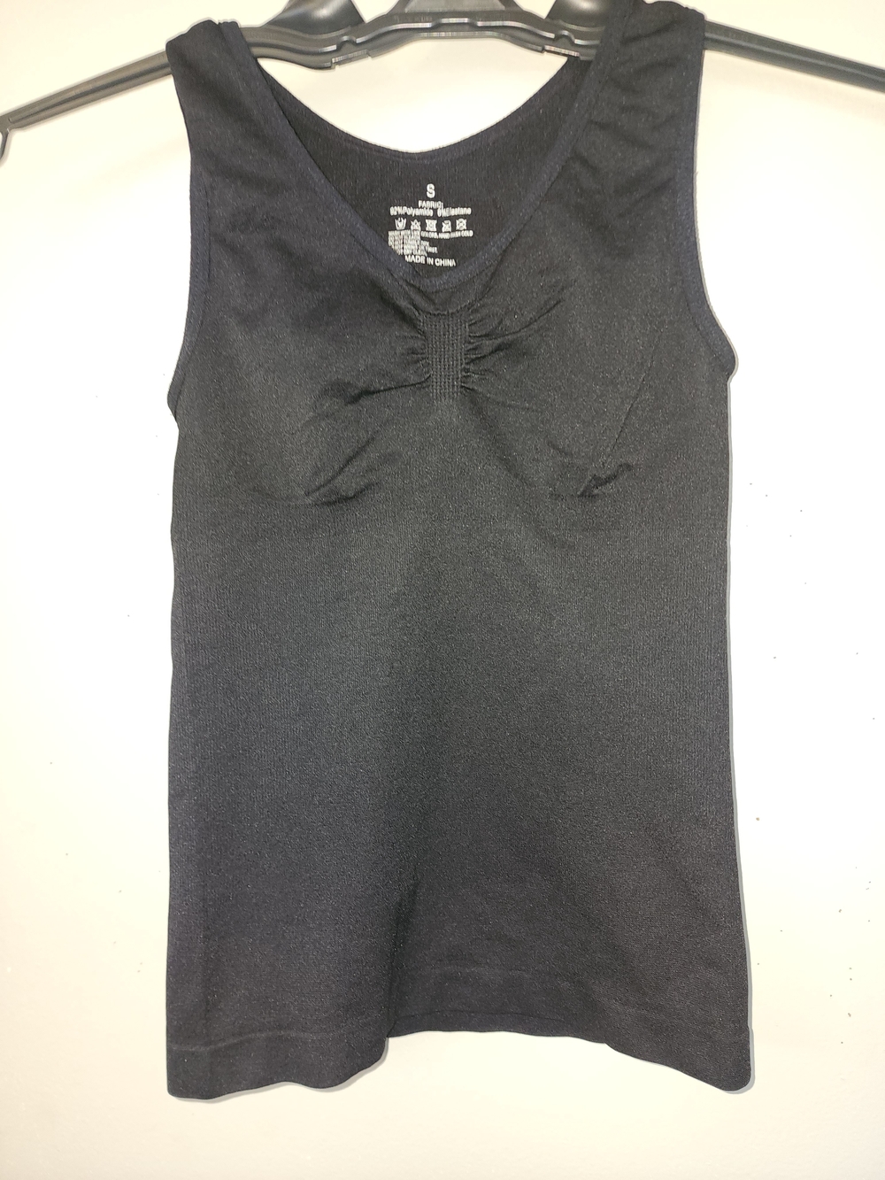 Women’s Black Tank Top with Ruched Bust - Unbranded